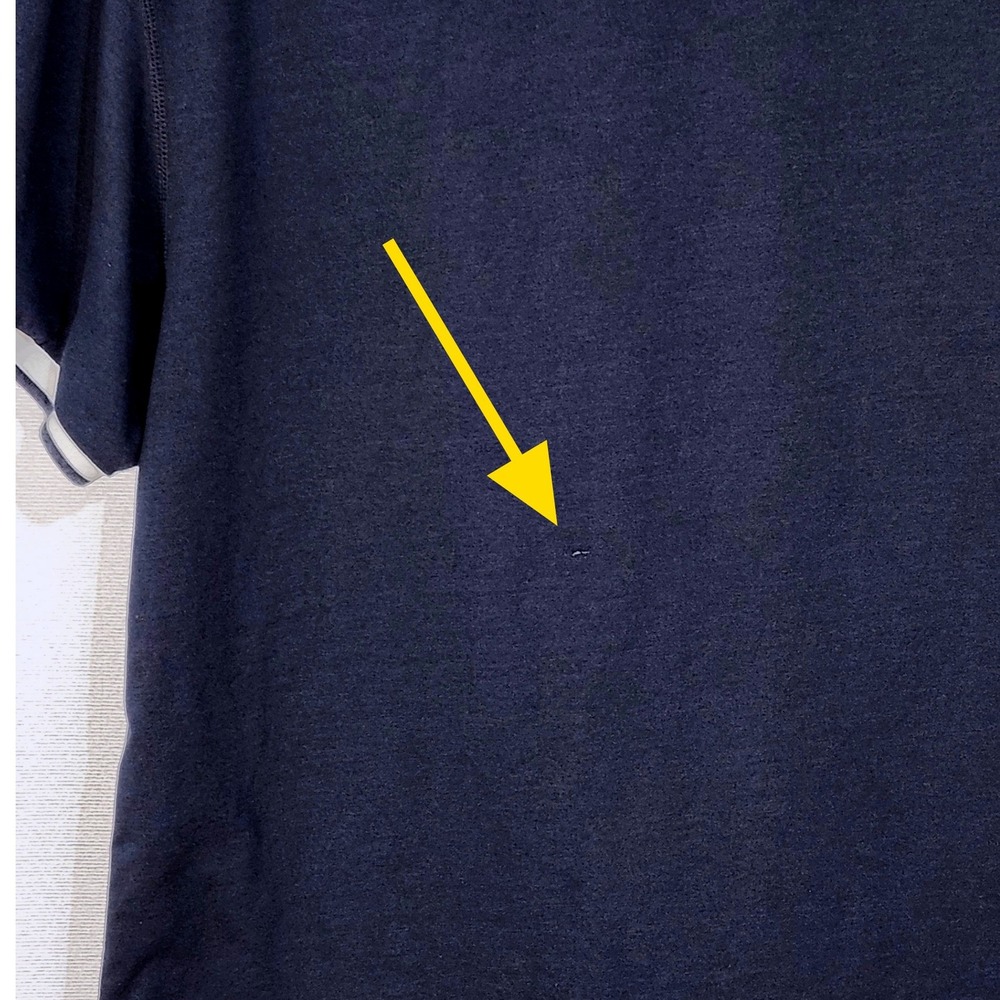 BYLT Premium Basics Drop Cut Striped Ringer Tee Shirt Mens XL Navy Blue White - Picture 5 of 7